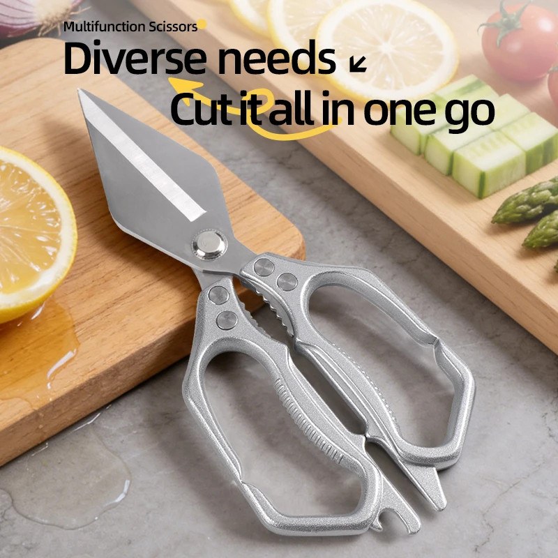 Stainless Steel Kitchen Scissors Poultry Shears Fish Bone Remover Multi functional Scissors