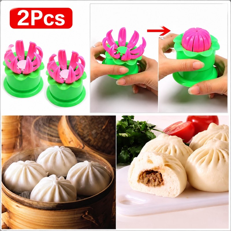 2Pcs New Pastry Pie Steam Bun Dumpling Maker Mold Mould Diy Tool Steamed Stuffed Bun Kitchen Cooking Tool